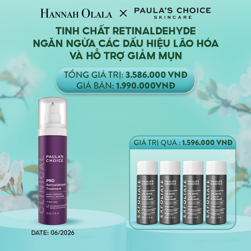 E241: DEAL 7: TINH CHẤT NGĂN NGỪA CÁC DẤU HIỆU LÃO HÓA VÀ HỖ TRỢ GIẢM MỤN PAULA'S CHOICE PRO RETINALDEHYDE TREATMENT 30ML (DATE: 06.2026)