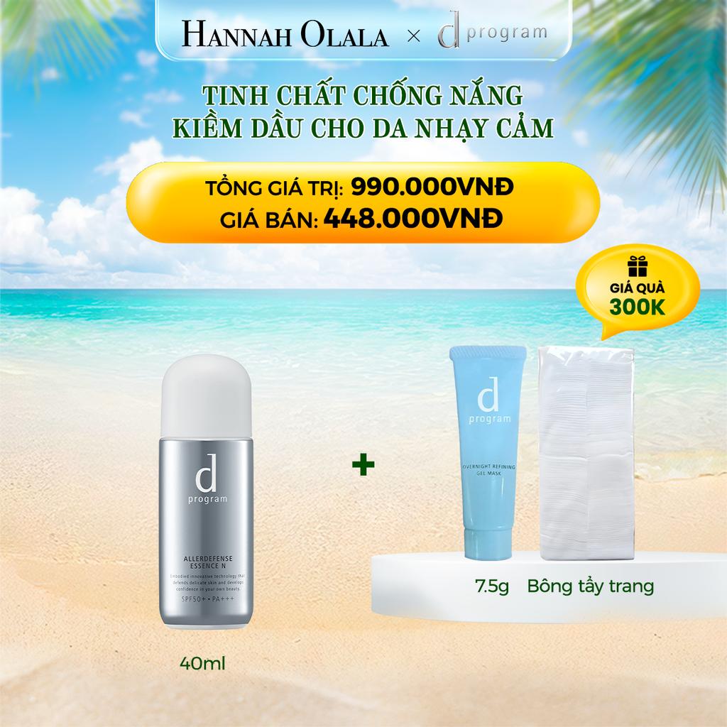 DEAL 4: TINH CHẤT CHỐNG NẮNG KIỀM DẦU BẢO VỆ DA KHỎI BỤI MỊN VÀ Ô NHIỄM MÔI TRƯỜNG DPROGRAM ALLERDEFENSE ESSENCE 40ML