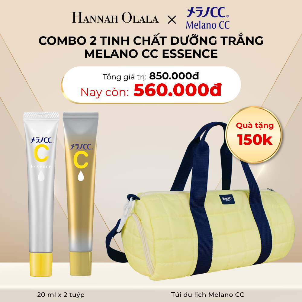 A6_DEAL 15: GIẢM 20% KHI MUA COMBO TINH CHẤT DƯỠNG TRẮNG MELANO CC ESSENCE 20ml & PREMIUM ESSENCE 20ml TẶNG 1 TÚI DU LỊCH MELANO CC