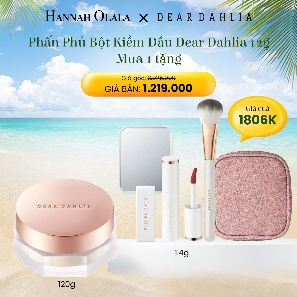 E105_DEAL 1: PHẤN PHỦ BỘT KIỀM DẦU DEAR DAHLIA 12G