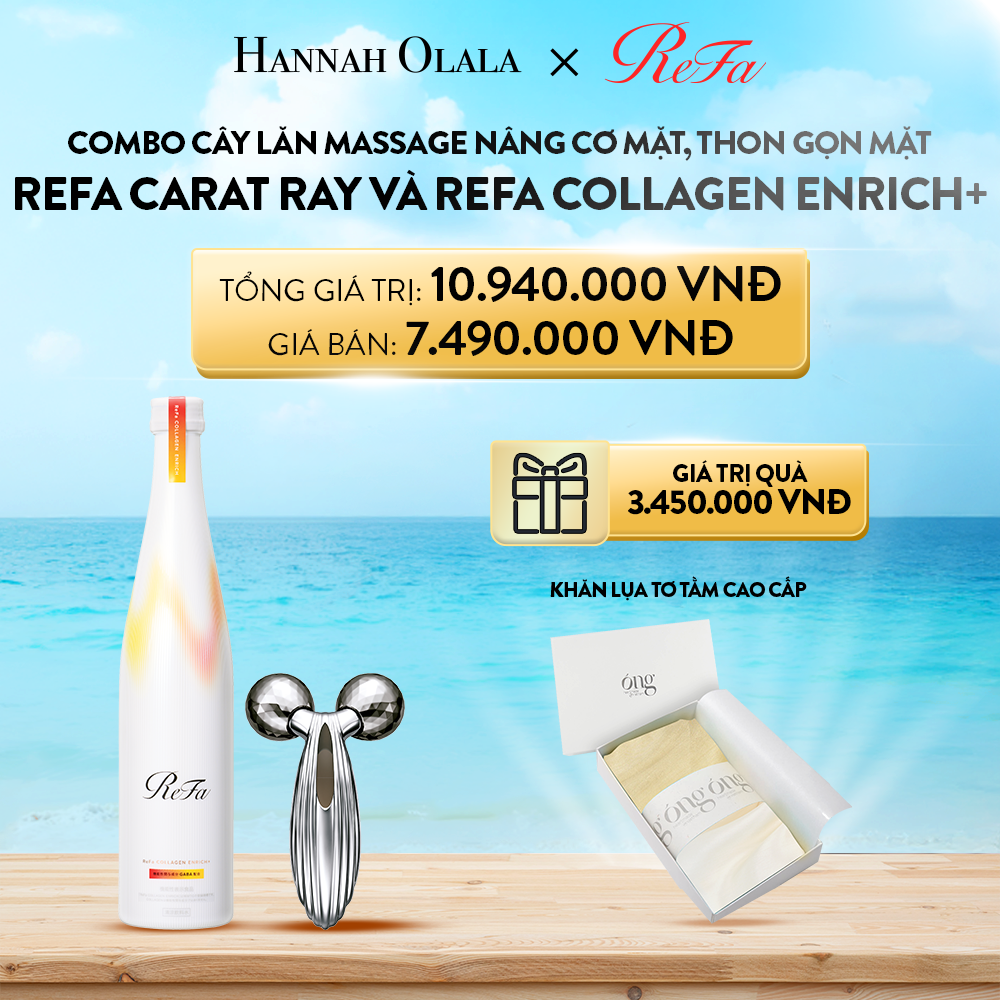 A202_DEAL 4: CÂY LĂN NÂNG CƠ, THON GỌN MẶT VÀ CƠ THỂ REFA CARAT RAY & THỰC PHẨM BẢO VỆ SỨC KHỎE REFA COLLAGEN ENRICH+