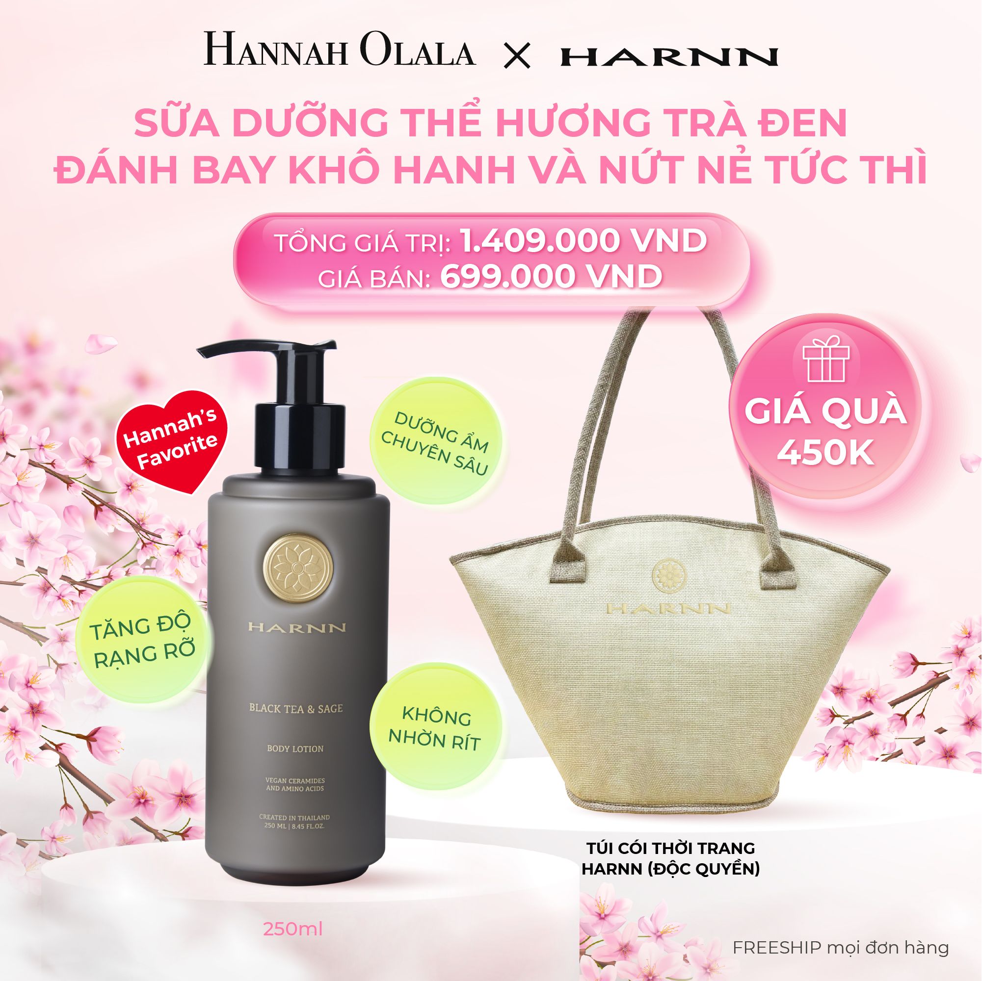 M463_DEAL 2: SỮA DƯỠNG THỂ HARNN GIÚP ĐÁNH BAY LÀN DA NỨT NẺ MỘT CÁCH TỨC THÌ 250ML