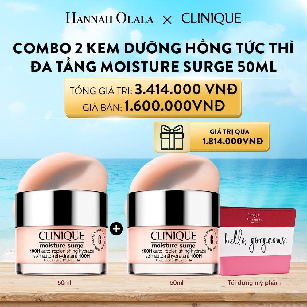 A722_DEAL 1: KEM HỒNG DƯỠNG ẨM TỨC THÌ 100H CLINIQUE MOISTURE SURGE 100H AUTO-REPLENISHING HYDRATOR 50ML