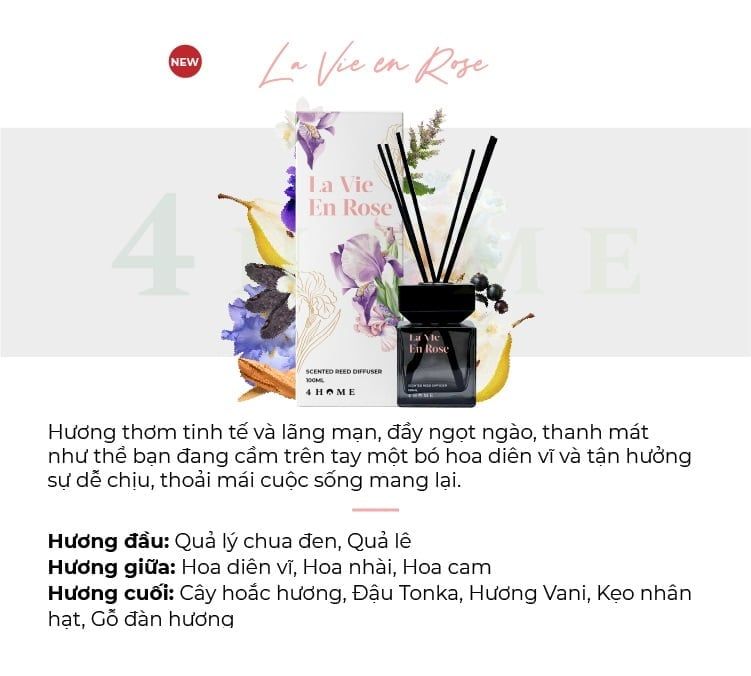 A208_DEAL 2: TINH DẦU TÁN HƯƠNG 4HOME 100ML (MỚI) TẶNG 2 TINH DẦU TREO 4HOME 10ML
