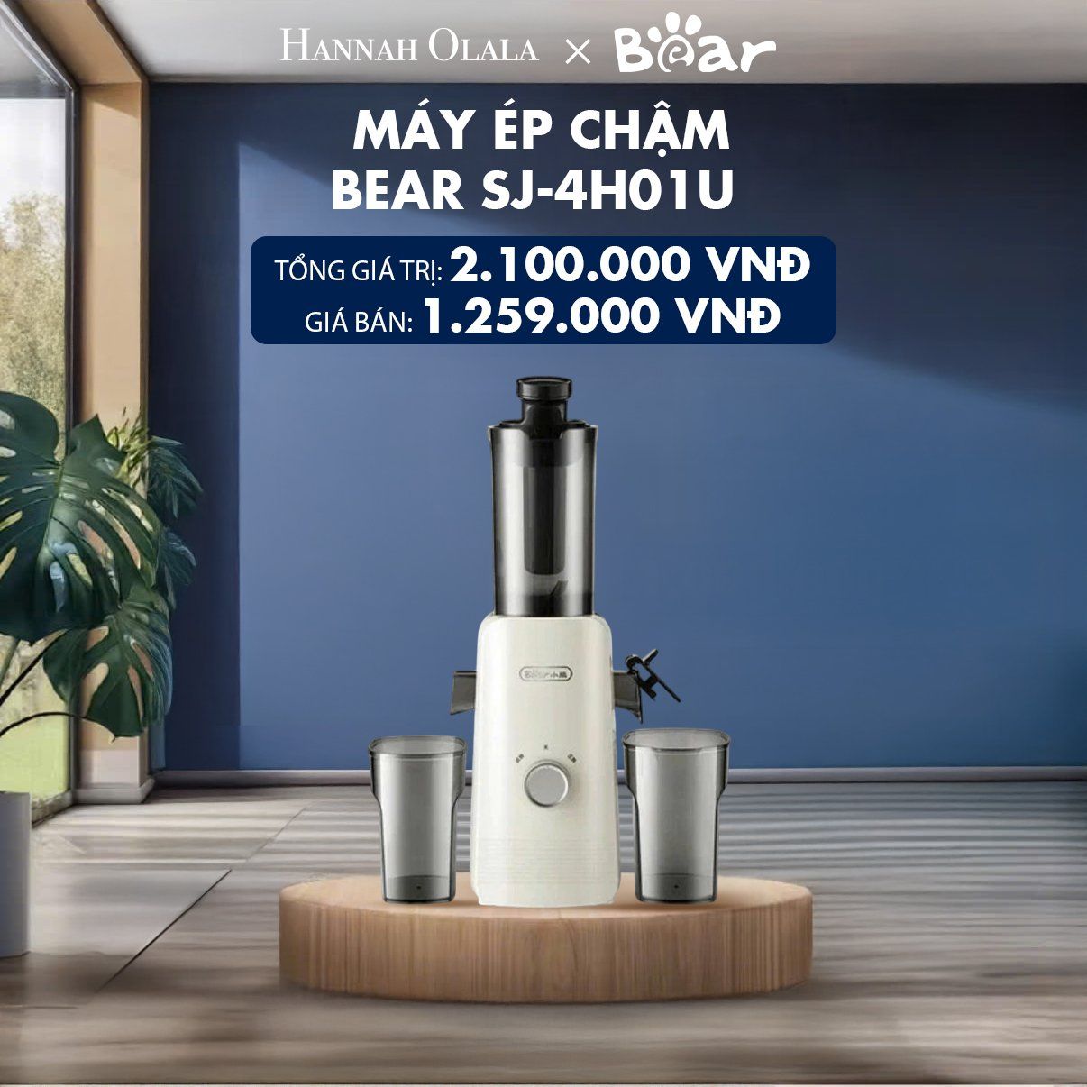 H11_DEAL 15: MÁY ÉP CHẬM BEAR SJ-4H01U