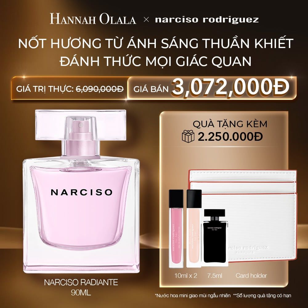 C79: DEAL 18: NƯỚC HOA NỮ NARCISO RODRIGUEZ NARCISO EAU DE PARFUM RADIANTE 90ML
