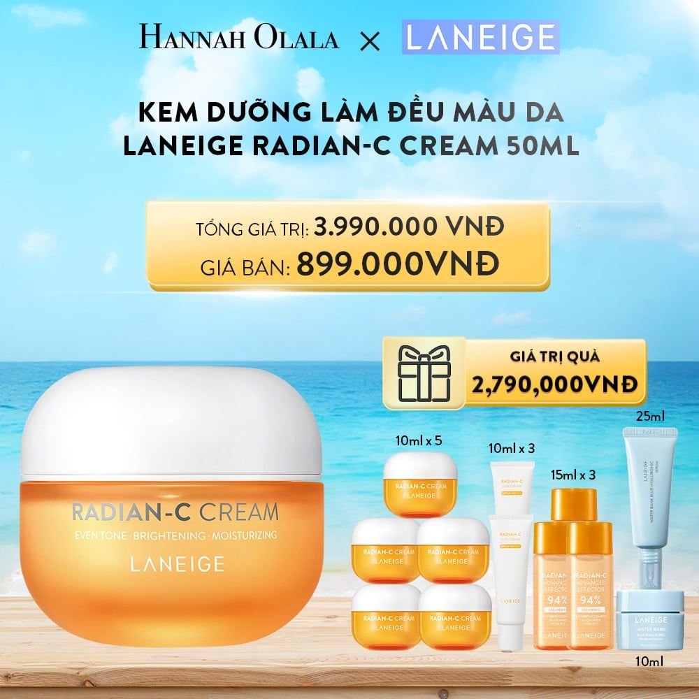 DEAL 4: KEM DƯỠNG GIÚP HỖ TRỢ LÀM ĐỀU MÀU DA MỜ THÂM SẠM LANEIGE RADIAN-C CREAM 50ML