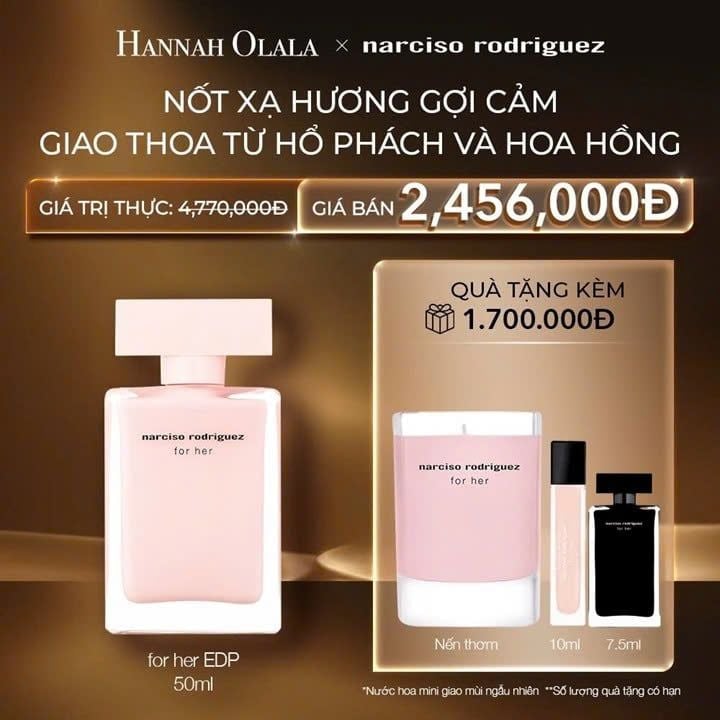 C80: DEAL 2: NƯỚC HOA NỮ NARCISO RODRIGUEZ FOR HER EAU DE PARFUM 50ML