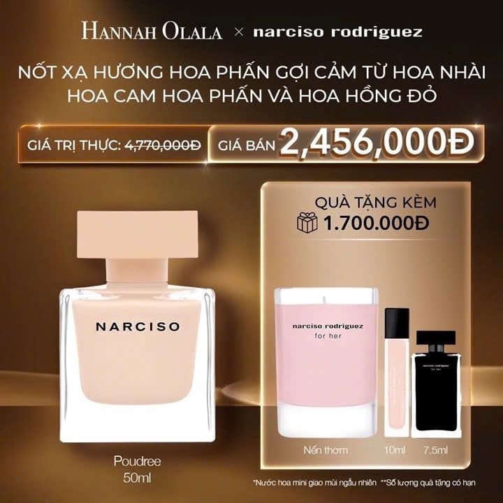 C102: DEAL 6: NƯỚC HOA NỮ NARCISO RODRIGUEZ NARCISO EAU DE PARFUM POUDREE 50ML