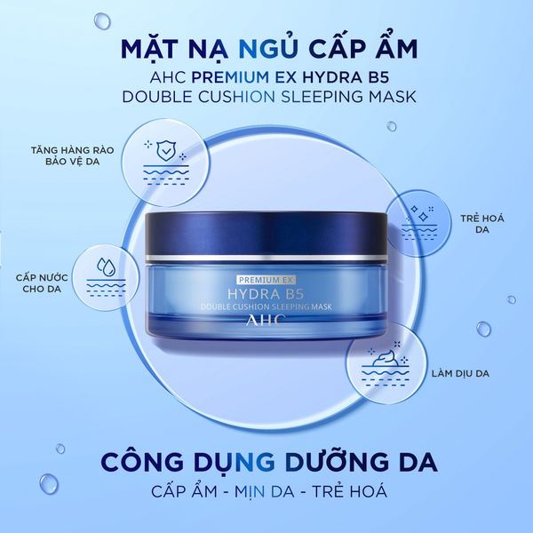 PREMIUM EX HYDRA B5 DOUBLE CUSHION SLEEPING MASK   Mặt Nạ Cấp Ẩm Phục Hồi Đa Năng 60G