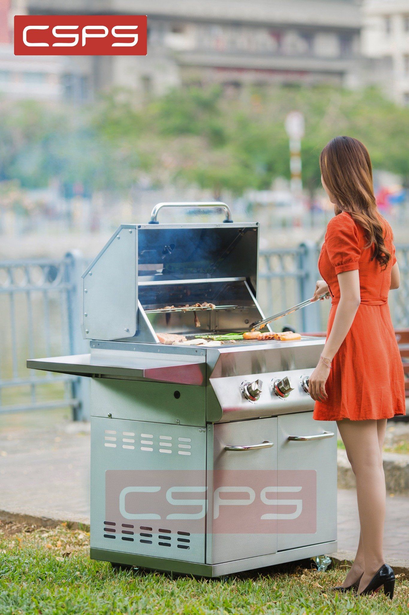 Lò nướng BBQ CSPS 147cm – 03 đầu đốt