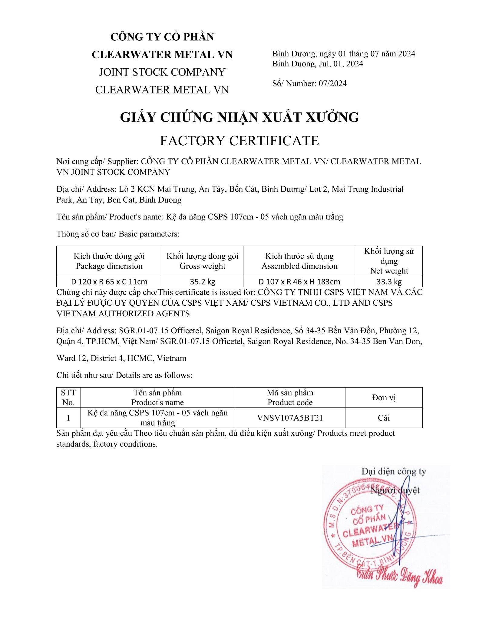 Kệ thép 5 tầng CSPS ngăn thép 61cm - 76cm - 91cm - 107cm - 122cm - 152cm