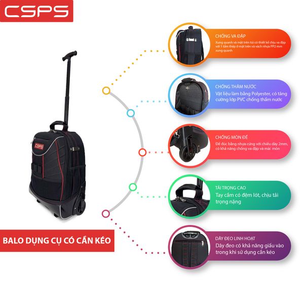  Balo dụng cụ có cần kéo CSPS 36cm 