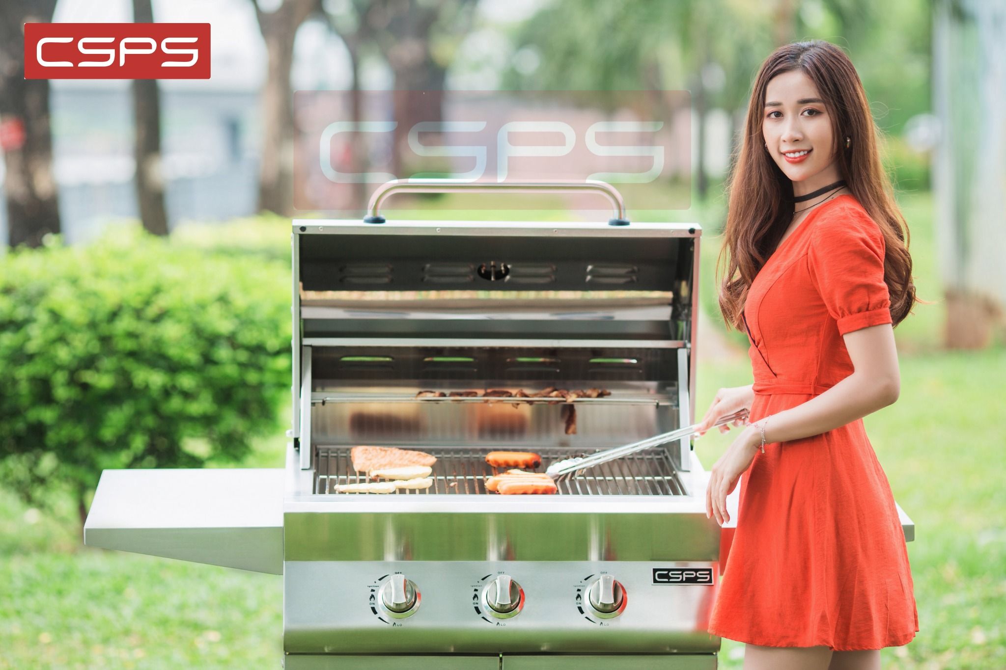  Lò nướng BBQ CSPS 147cm – 03 đầu đốt 