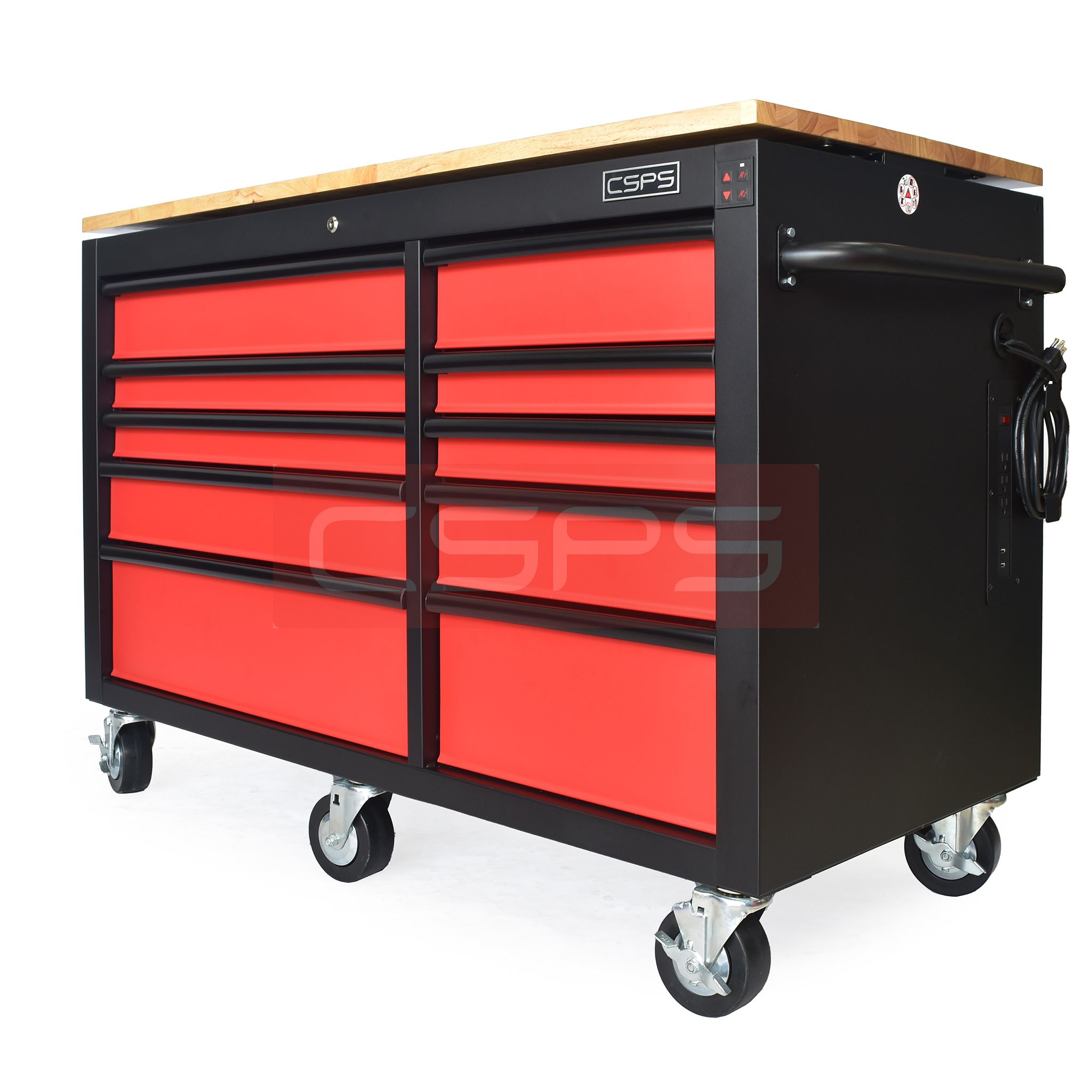 Tủ dụng cụ CSPS 142cm - 10 hộc kéo màu đỏ/đen