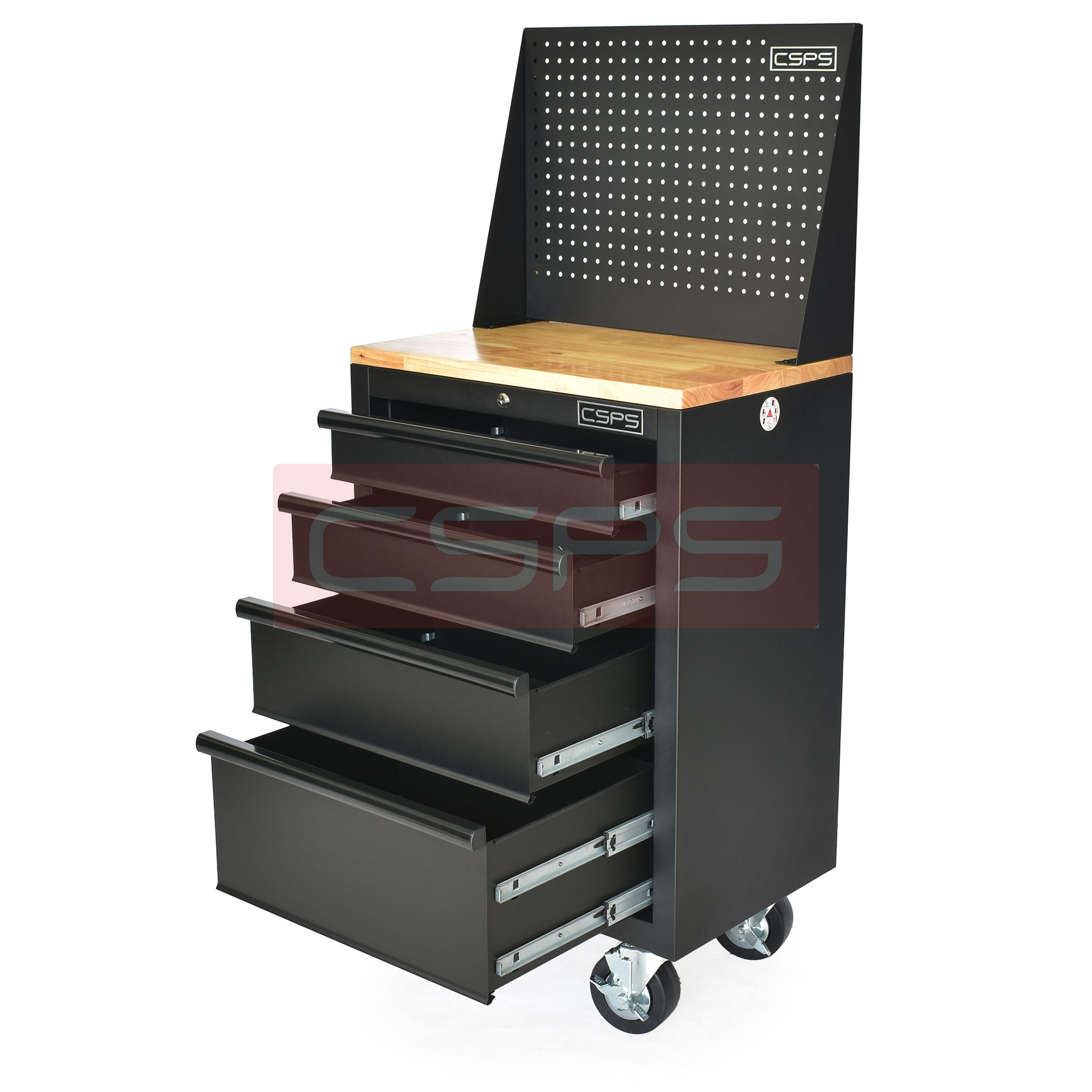 Tủ dụng cụ CSPS 61cm - 04 hộc kéo màu đen/đỏ