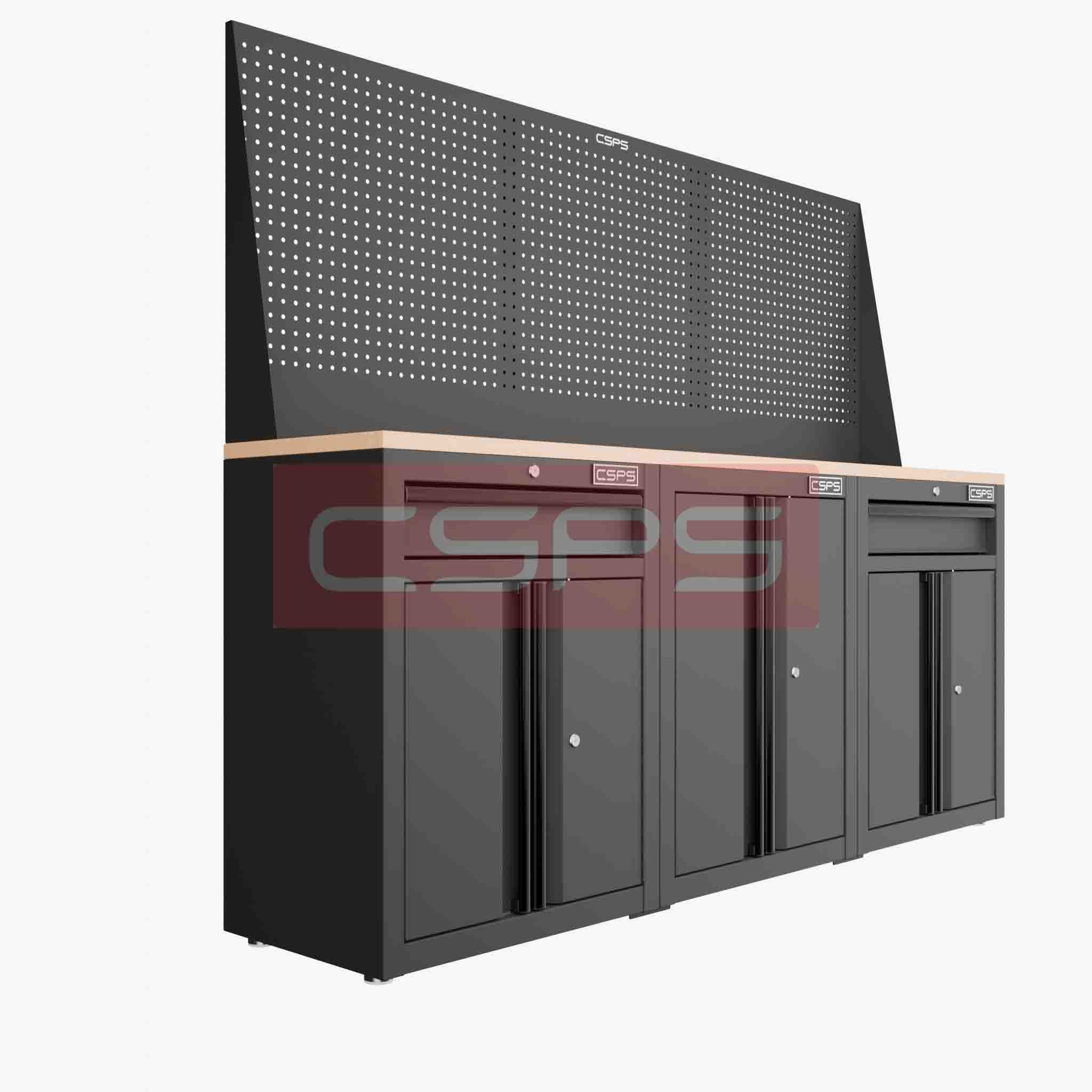 Tủ dụng cụ CSPS 183cm - 3 tủ màu đen/đỏ