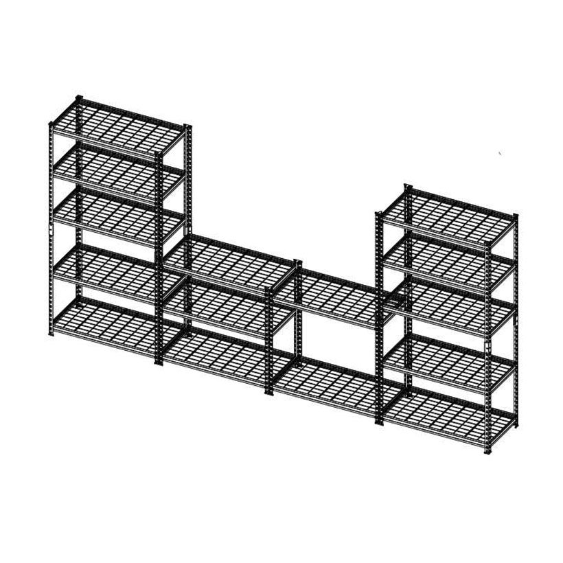 Kệ thép 5 tầng 152cm trắng/đen