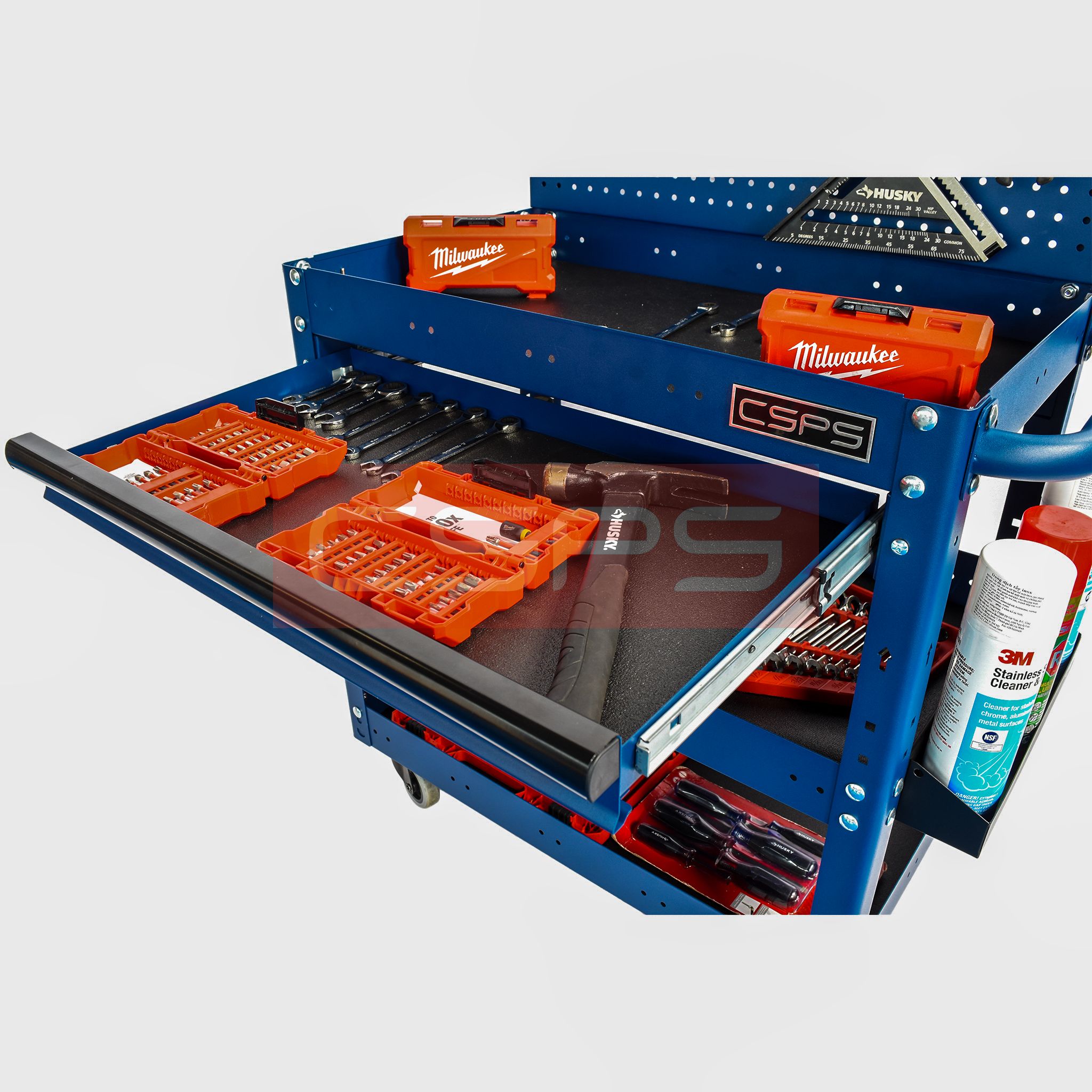 Hộc kéo xe đẩy CSPS 03 ngăn - 71cm màu đen/ đỏ/xanh dương