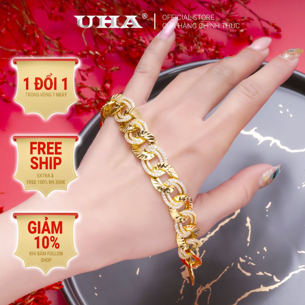 Lắc Tay Nữ Mạ Vàng 18k Sang Trọng UHA L3465112-300