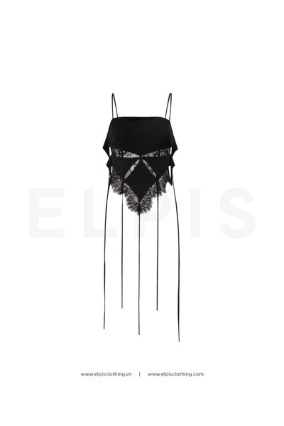 Đen ELPIS - Áo hai dây cutouts FW23T74