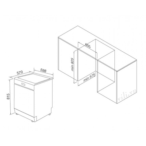 Máy Rửa Chén Malloca WQP12-J7309K E5 Âm Tủ