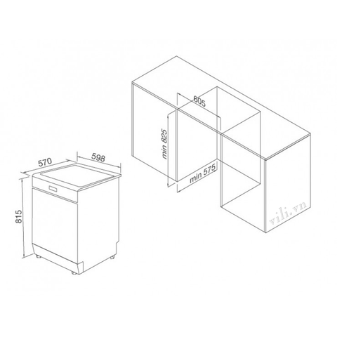 Máy Rửa Chén Malloca WQP12-J7309E E5 Âm Tủ