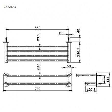 Thanh Treo Khăn TOTO TX726AE Hai Tầng