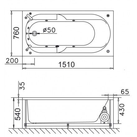 Bồn Tắm Xây 1.5M CAESAR AT0350