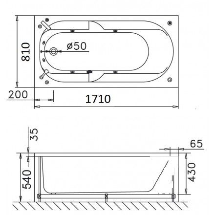 Bồn Tắm Xây 1.7M CAESAR AT0370