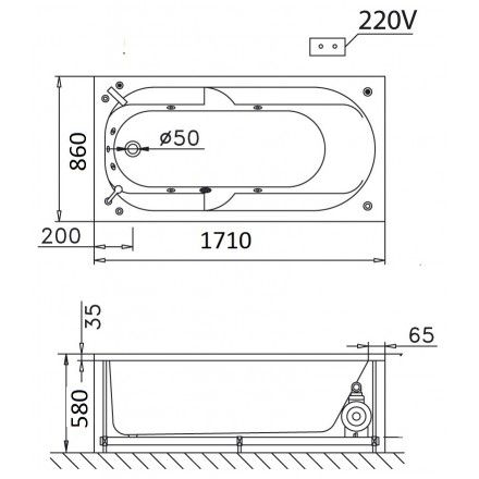 Bồn Tắm Xây 1.7M CAESAR AT0570