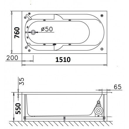 Bồn Tắm Xây 1.5M CAESAR AT0650