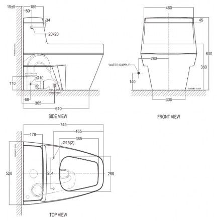 Bàn Cầu American Standard 2030-WT Một Khối Dòng IDS Clear