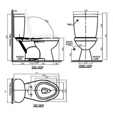 Bàn Cầu American Standard VF-2395 Hai Khối Dòng Winston