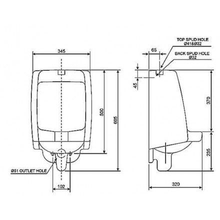 Bồn Tiểu Nam American Standard Mini Washbrook  VF-6401 Treo Tường