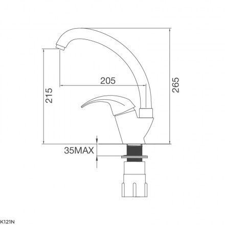 Vòi Bếp Inox Malloca K121N Nóng Lạnh