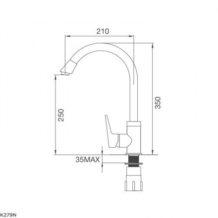 Vòi Bếp Inox Malloca K279N Nóng Lạnh