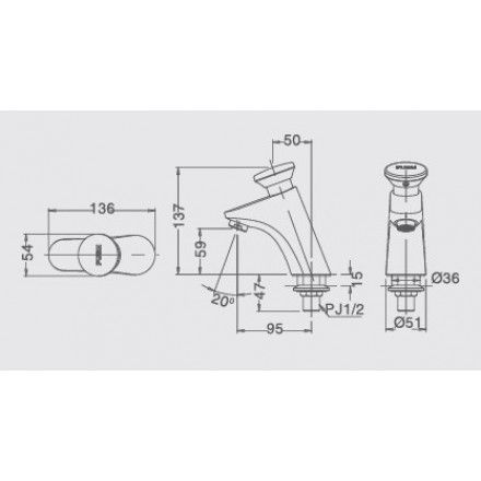 Vòi Ngắt Nước Tự Động Inax LFV-P02B Nước Lạnh