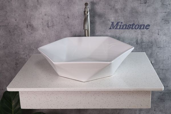 Combo bàn đá lavabo YOLO Minstone M105 & lavabo ML512 đặt bàn