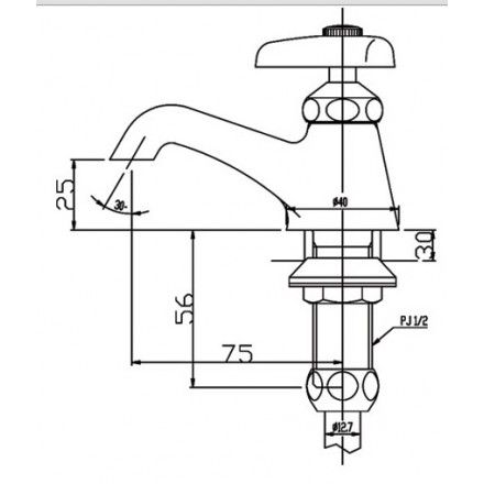 Vòi Chậu Rửa Lạnh Inax LF-1 Lavabo