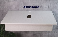 Bàn đá lavabo Minstone M105 50x70 trắng gạo