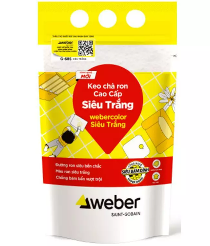 Keo chà ron Webercolor G68S siêu trắng - Dùng cho khu vực khô ráo