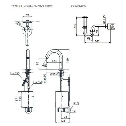 Vòi Cảm Ứng Lavabo TOTO TEN12ANV900/TN78-9V900/TVLF405