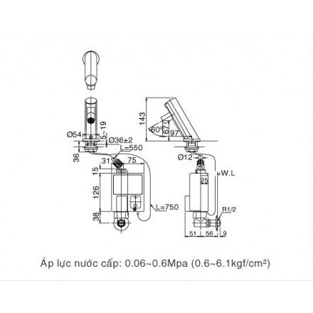 Vòi Cảm Ứng Inax AMV-90 Nước Lạnh Dùng Pin