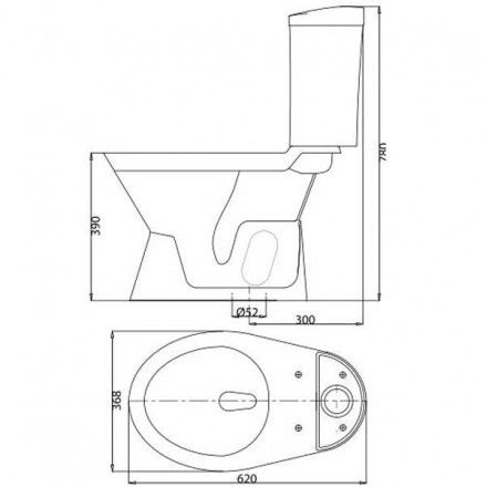 Bàn Cầu Viglacera VI66 Hai Khối Nắp Thường 1102