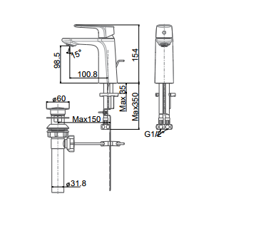 Vòi lavabo American Standard WF-1701 nóng lạnh