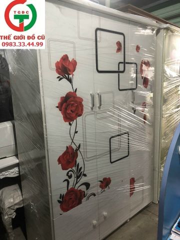 Tủ áo nhựa trắng Hoa đỏ - Dc286