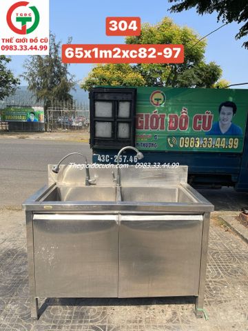 CHẬU RỬA 2 HỌNG VUÔNG INOX 304