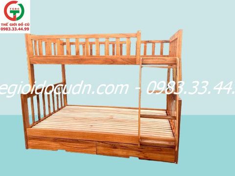 GIƯỜNG TẦNG GỖ XOAN TA 1M4