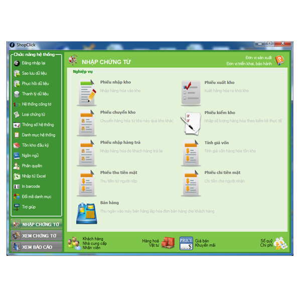 SHOPCLICK: PHẦN MỀM BÁN LẺ